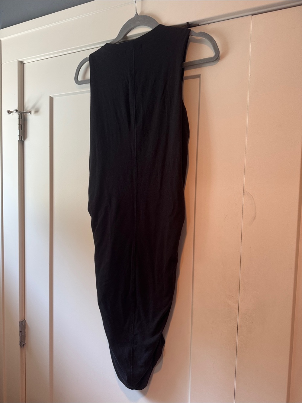 Athleta Black Stella Dress Ruched Bodycon Lined Knit Midi Size Small - Picture 7 of 10
